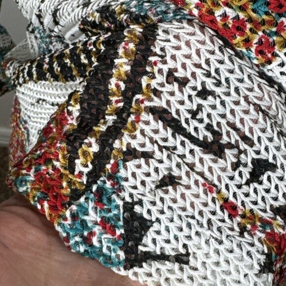 IC by Connie K Women's S Asymmetric Hem Blazer Jacket Multi Geometric EUC - Picture 8 of 14